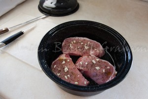 First layer - pork chops
