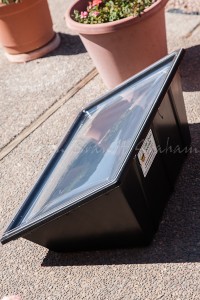 Side and back view of the solar oven