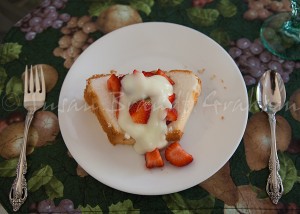 Dessert - strawberries and angel food cake